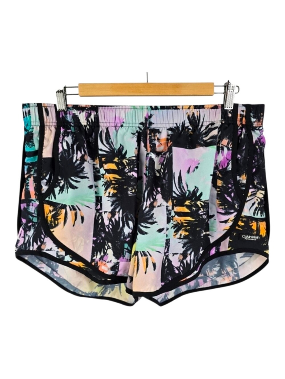 Calvin Klein Performance Women's Quick Dry Tropica Print Lined Shorts Size XL